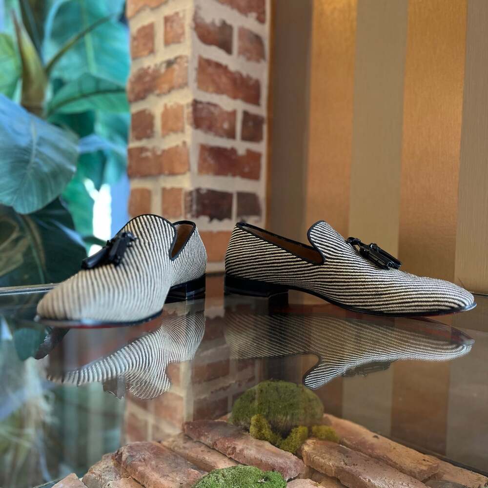 CHRISTIAN LOUBOUTIN Men's Striped Dandelion Tassel Loafers SZ 41 (US 11)